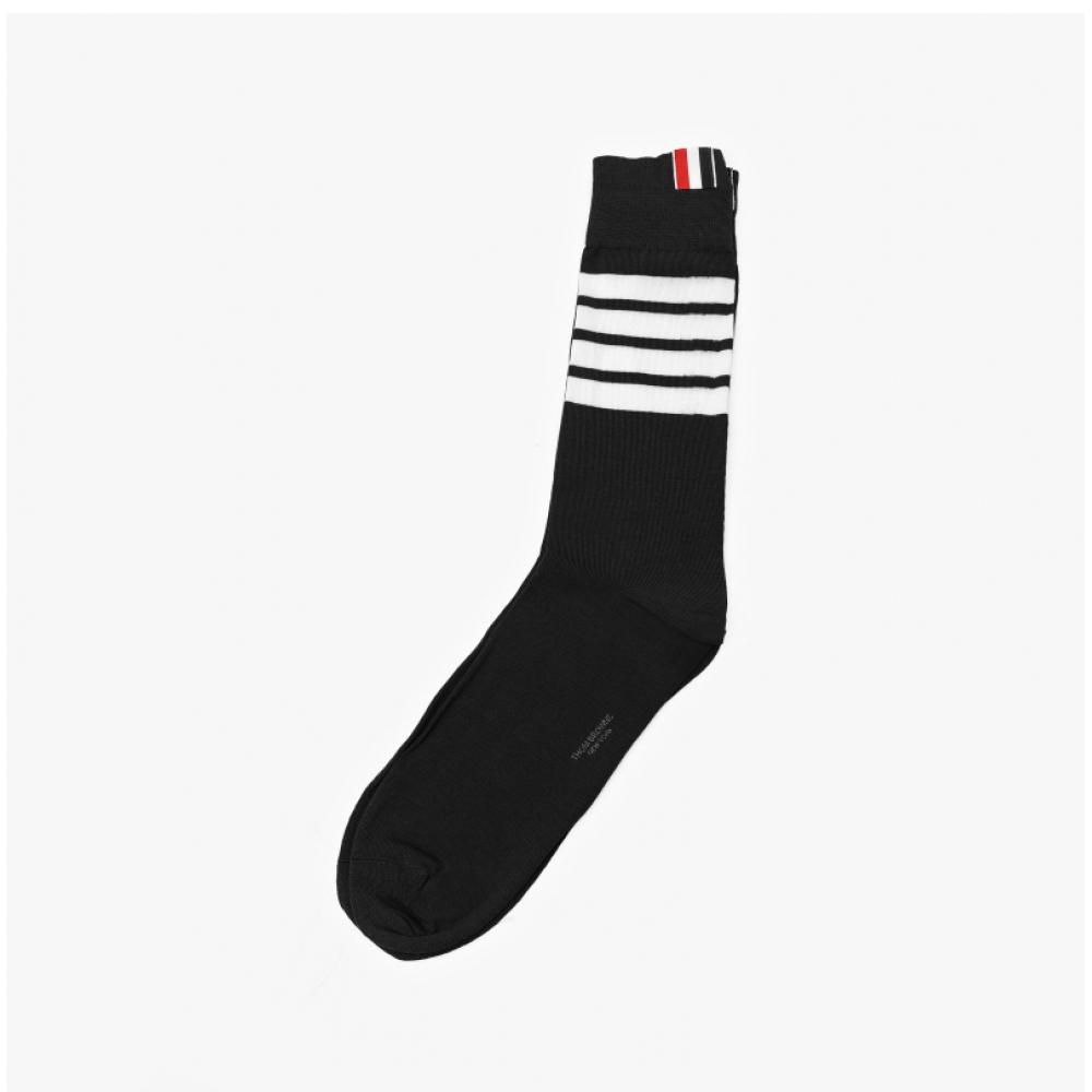 Tom Brown Mas023b 01690 001 4 Bar Stripe Three Line Tab Mid Calf Socks