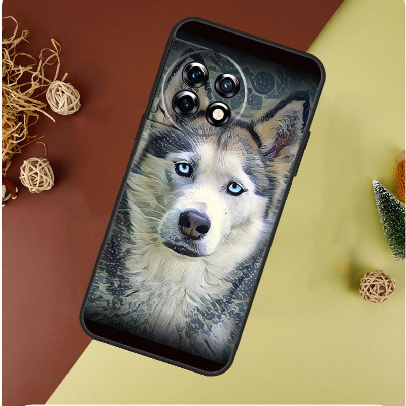 Siberian Husky Sled Dog For OnePlus Nord CE 4 3 2 Lite N20 N30 9 10 Pro 8T 9RT 10T 10R 13R 12R 11 12 13 Phone Case