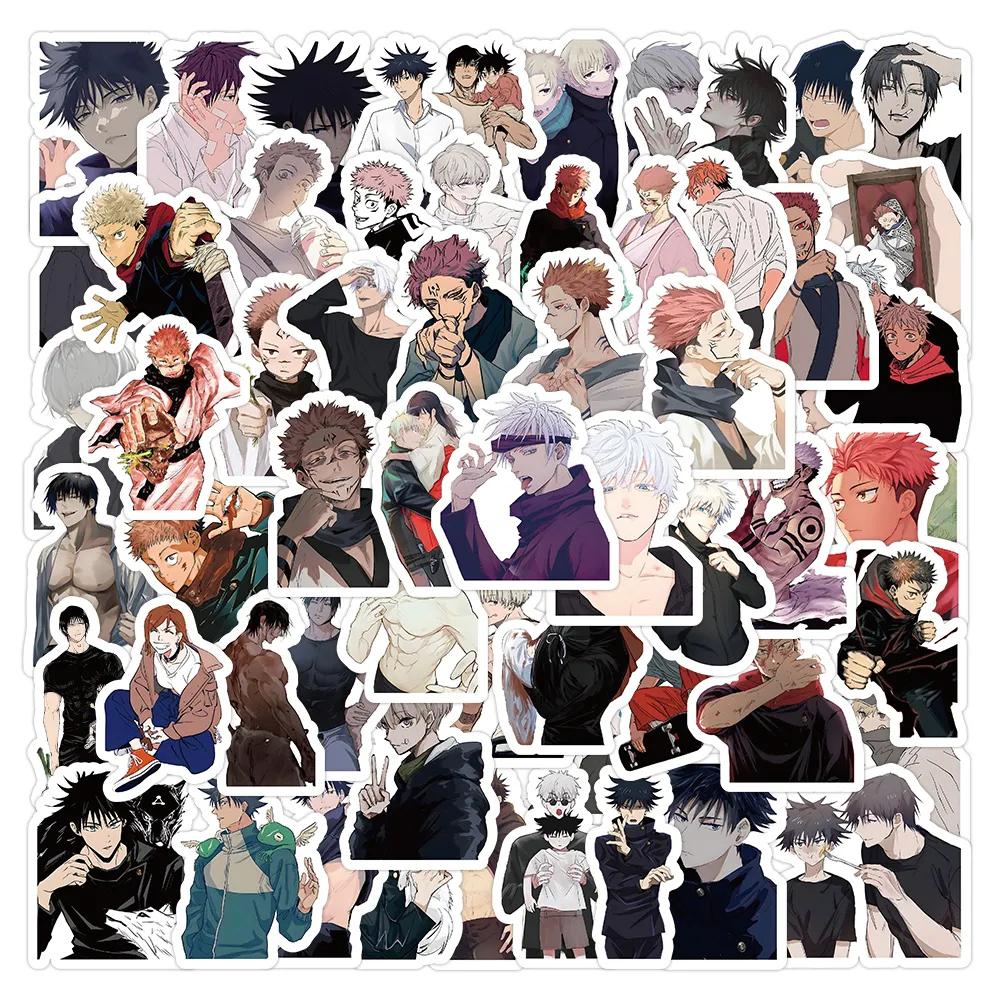 50/80/100pcs Vintage Jujutsu Kaisen Anime Stickers for Kid Toy DIY Laptop Skateboard Car Kawaii Cartoon Decoration Sticker Decal