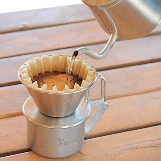 Kalita stainless steel coffee dripper Wave series 2-4 people WDS-185K outdoors drip equipment two-person four-person stylish camping outdoor café gift