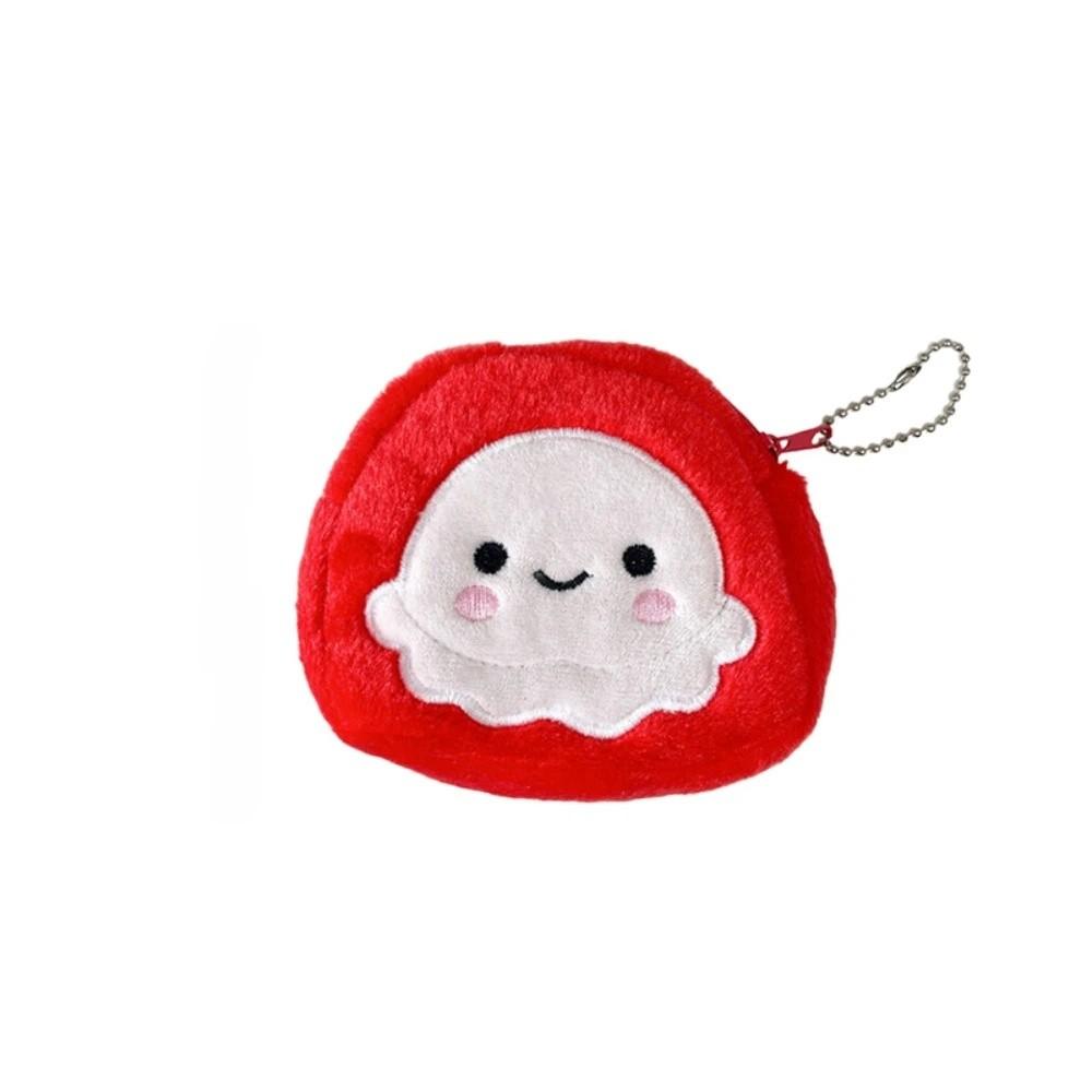 

New Cute Cartoon Octopus Coin Purse With Keychain Credit Card Storage Coin Purse Portable Red Octopus Storage Bag Key Storage красный