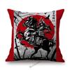 Japanese Ink Painting Geisha Samurai Spirit Tattoo Black Red Sakura Sushi Store Decoration Throw Pillow Case Linen Cushion Cover