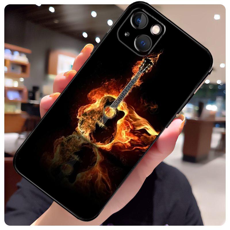 Guitar Music Art Case For iPhone 16 13 14 11 12 15 Pro Max X XR XS Max Plus 14 Plus Back Cover