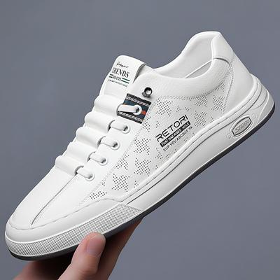 Fashion New Cowhide Hollow Platform Shoes for Man Designer Casual Soft Sole Male Sports Shoes Fashion Spring Autumn Sports Man Shoes