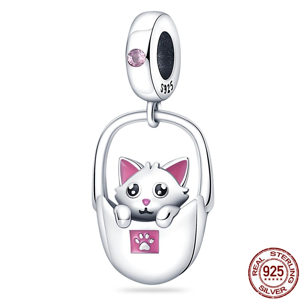 Fit Charms Fororiginal Bracelets And 3Mm Bracelets Cat Pendant Under The Mooncopper Jewelry Making For Women Gift