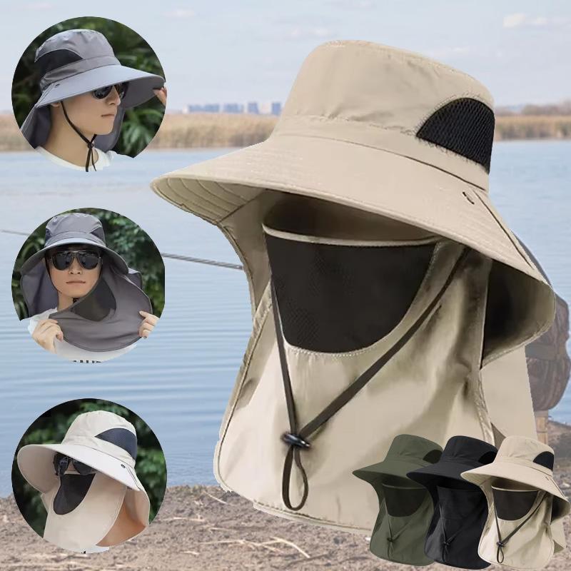 Summer Uv Protection Hat Anti-Uv Quick-Dry Outdoor Hiking Fishing Visor Bucket Hat Mesh Breathable Outdoor Sport Cycling Sun Hat