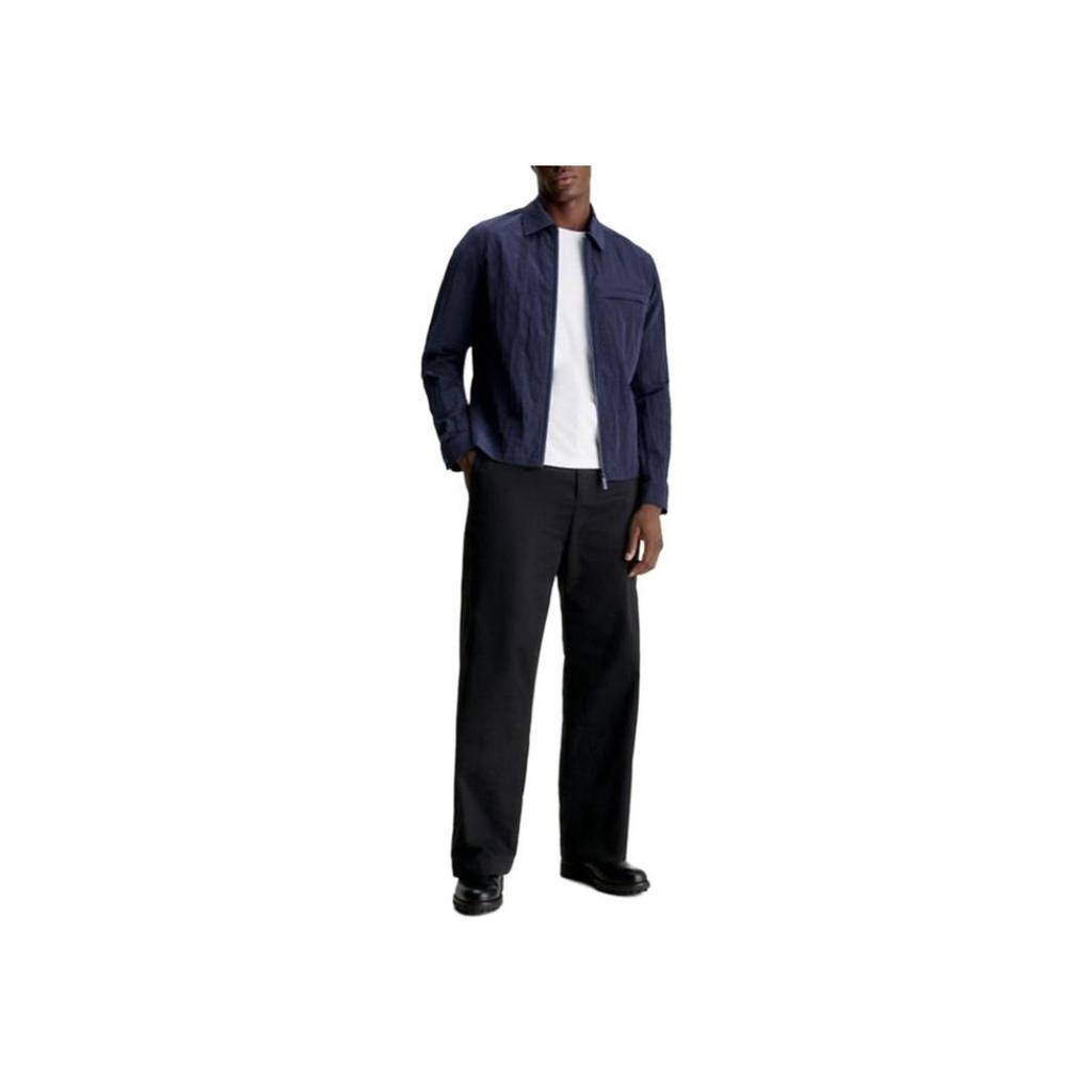 Calvin Klein Solid Color Long Sleeve Zip Collar Jacket Men jackets Navy K10K112368-CHW