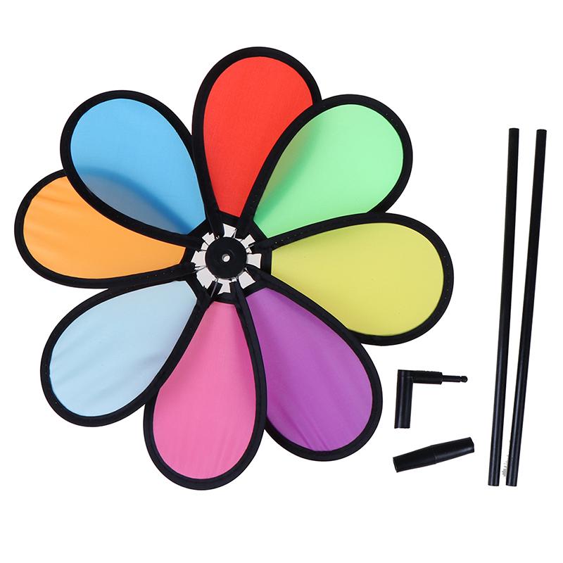 Colorful Rainbow Dazy Flower Spinner Wind Windmill Garden Yard Outdoor Decor
