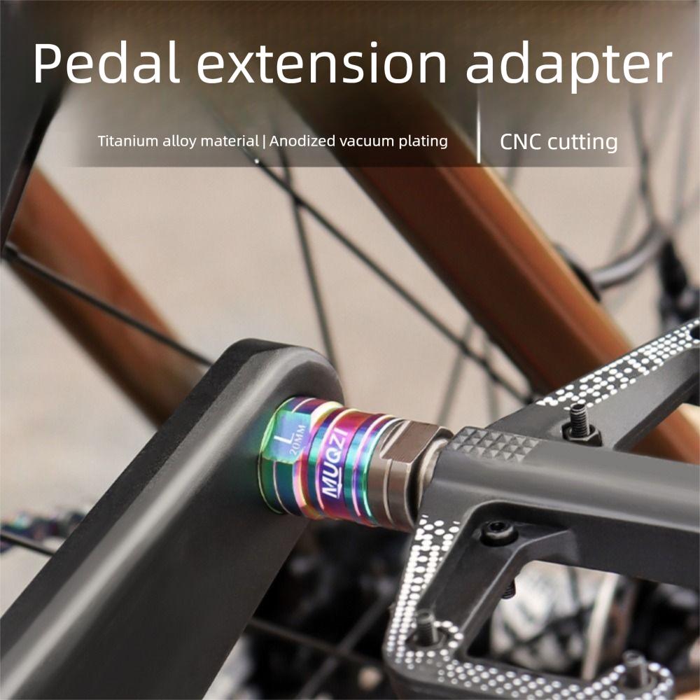 1 Pair Titanium Zinc Zinc Alloy Bike Pedal Axle Extenders 9/16 Bicycle Pedal Extension Bolts Folding Bicycle