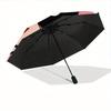 Powerpuff Girls Characters Automatic Folding Windproof Umbrella with Sturdy Iron Frame, Portable Compact Travel Umbrella All-Season Use Parties