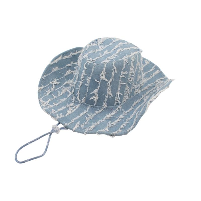 

Distressed Sun Hat with Wide Brims Antique Western Theme Hat For Summer Outdoor Beach Travel Men Women Unisex Headwear