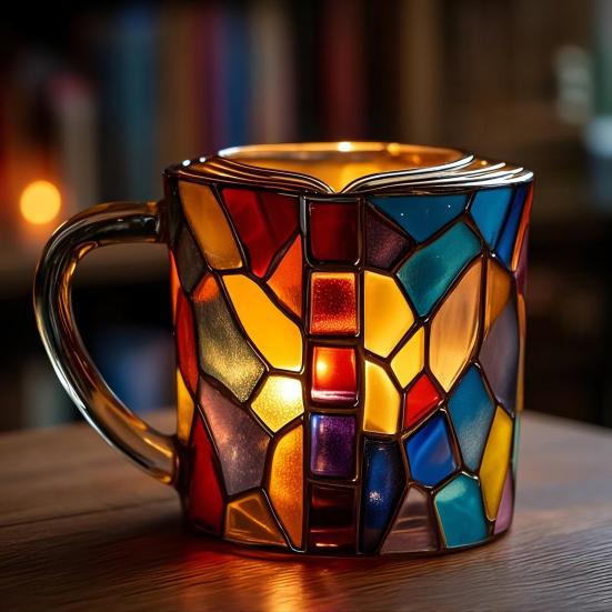 3D Malovaný hrnek ve tvaru knihy na horké a studené nápoje 300 ml Stohovatelný hrnek ve tvaru knihy Dárky pro čtenáře, spisovatele, knihovníky
