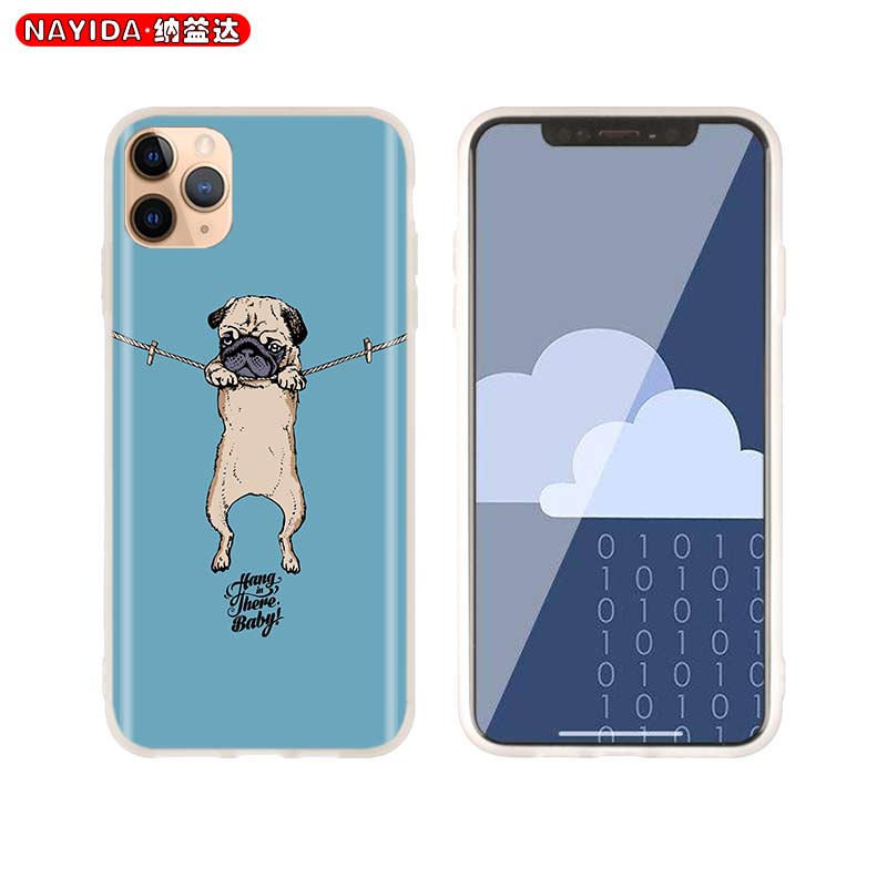 Husa din silicon moale pentru iPhone 13 11 12 Pro X XS Max XR 6 6S 7 8 Plus SE Mini Husa Cute Pug Dog
