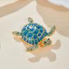 Fashion Sparkle Retro Turtle Brooch for Women Men Creative Personality Clothing Accessories Party Zircon Wedding Gift