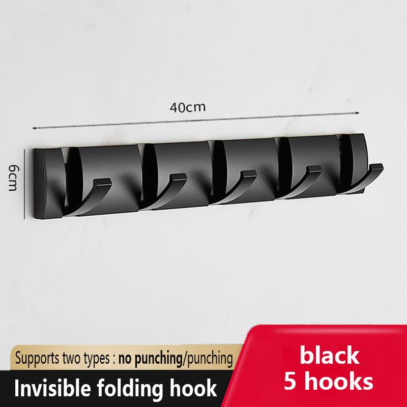 YUNJIEYA Folding Door Hooks Towel Hanger Nail Free Punch Wall Rack  Hook Coat Clothes Holder for Bathroom Kitchen Accessories