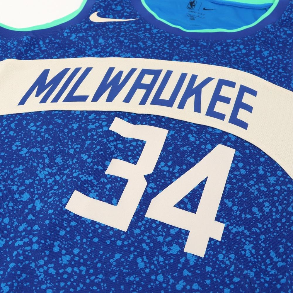 Nike NBA Milwaukee Bucks Giannis Antetokounmpo City Edition 23/24 Swingman Jersey Multicolor Men Streetwear DX8509-407