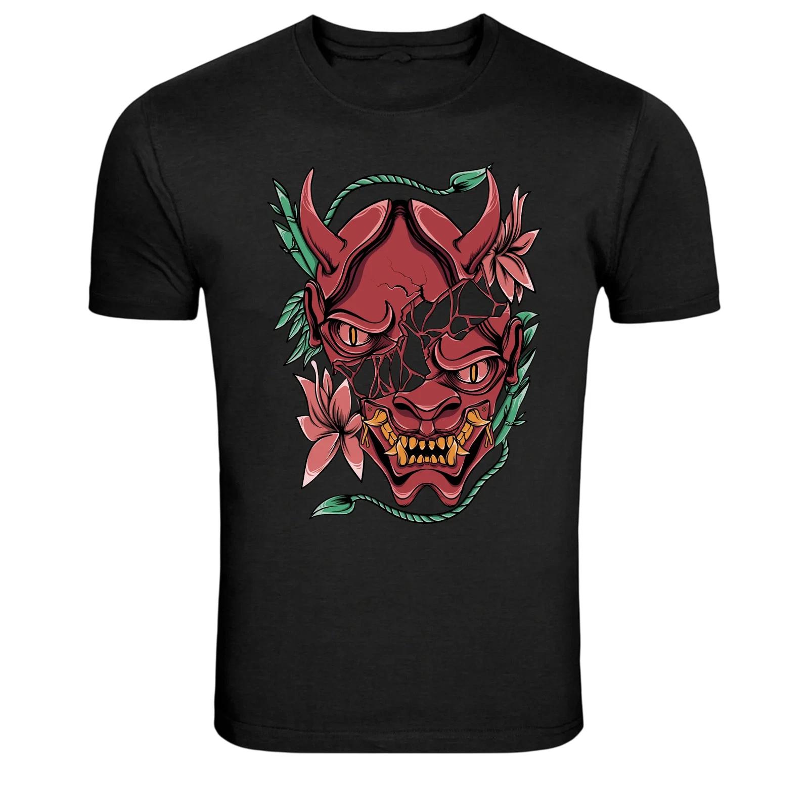 Oni Demon Mask Japanese Horror Graphic T-Shirt 3XL