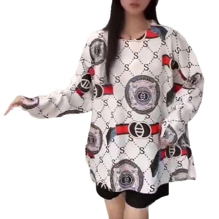 Korean Style Cartoon Print Long Sleeve Knitwear Women's Pullover | Plus Size Loose Fit Sweater for Autumn/Winter