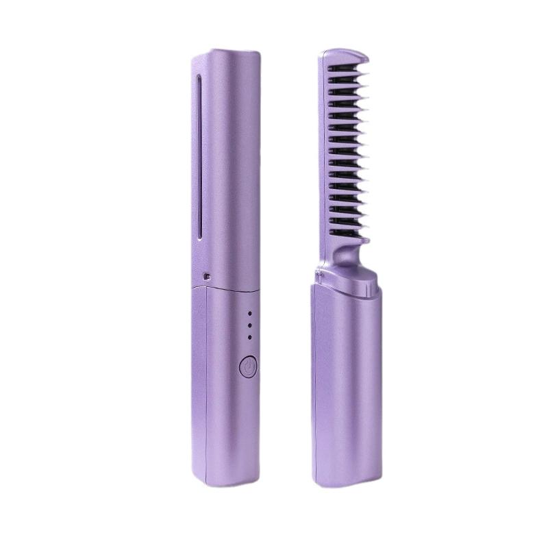 Electric Hair Straightening Comb Curling Brush Multi Use Heated Styling Tool For Home Beauty Routine