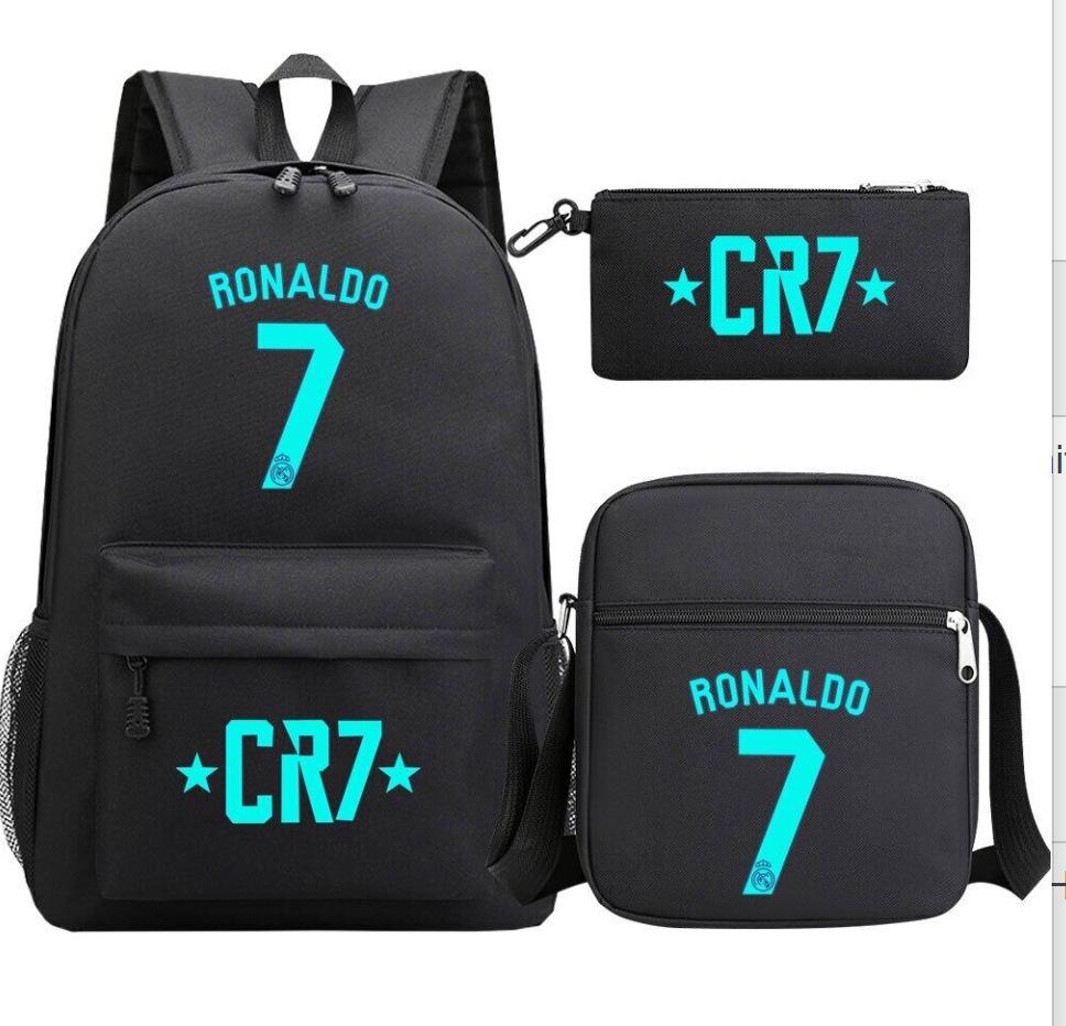 Youth Fashion Backpack Shoulder Bag Pencil Case Children'S Student School Bag 3-Piece Set