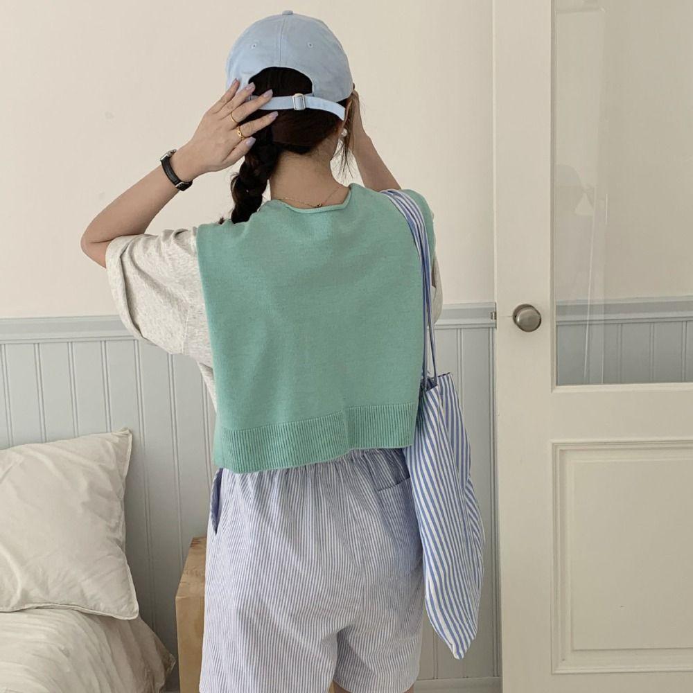 

Blouse Shoulders Knitted Shawl Solid Color Knotted Cape All-match Knit Scarf Girl жовтий