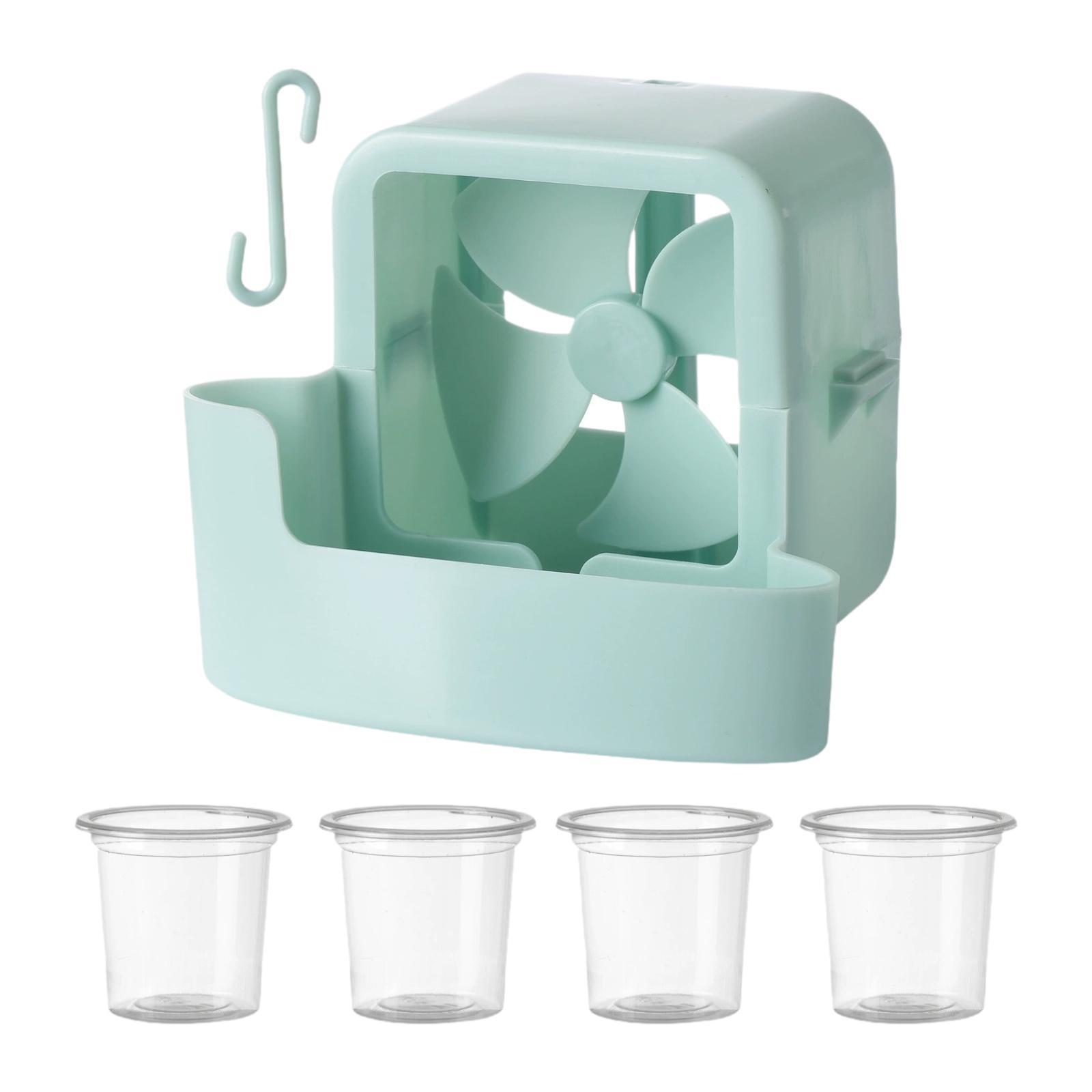 

Fan Cooling Easy Hanging with Hook Add Ice Cube for Desk Office Camping синий
