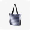 Foldable Women Tote Shoulder Bag Large Capacity Beach Grocery Bag Striped Handbag  Travel Bag