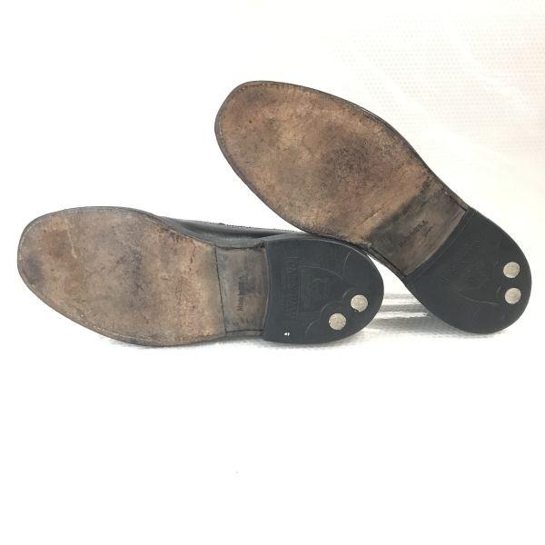 USED/70s-80s IBILEY’S CAT'S PAW Heel Pebbled Leather Long Wingtip 9.5D 27-27.5cm Black