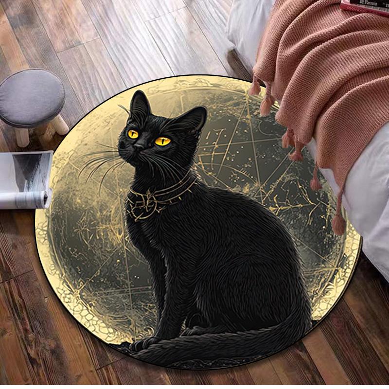Animal  Circular Rug Office Decorative Carpet For Living Room Bedroom Door Mat Floor Rug Computer Chair Area Rug Viking Theme Decor