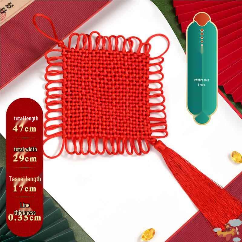 Small Red Chinese Knot Pendant: Good Luck & Wealth Fu Gourd Peace Lover’s Tassel Decoration