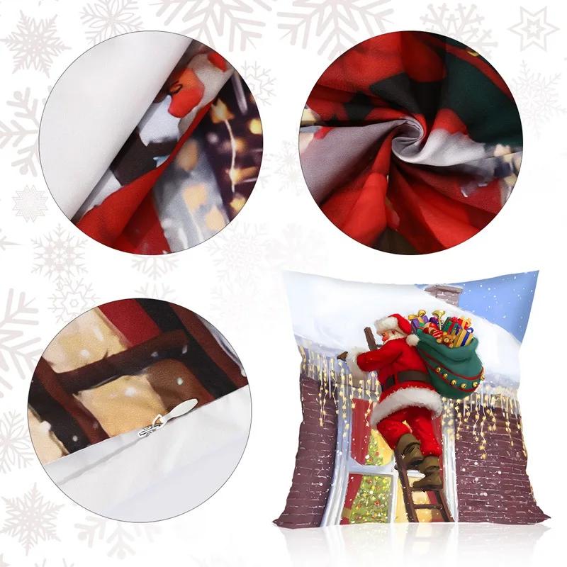 Christmas Cushion Cover Santa Decorative Throw Pillow Case Christmas Decorations For Home Navidad Natal Gifts New Year