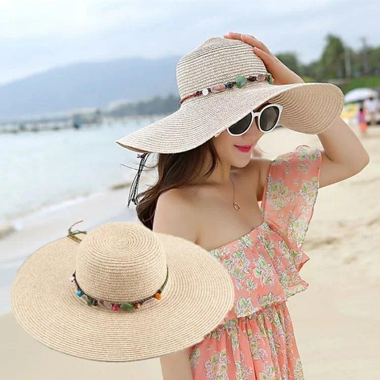 Summer Straw Hat For Women Large Brim With Breathable Sun Protection