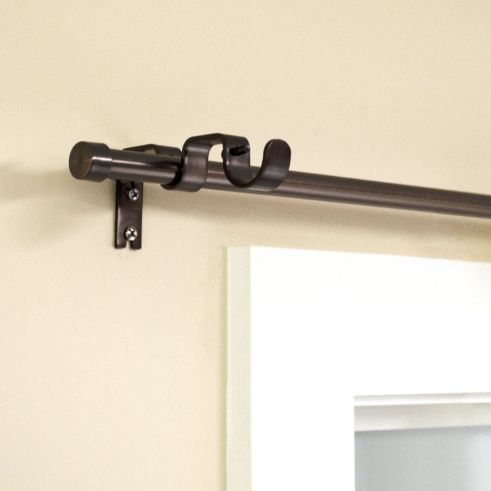 2Pcs Double Rod Curtain Rod Brackets Wall-mounted Double-Layer Hanging Brackets Home Use