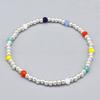 BONBEAU Simple Glass Color Mix Daily Silverball Bracelet Silver Bead Banding Silver Ball Bracelet 2mm, 3mm