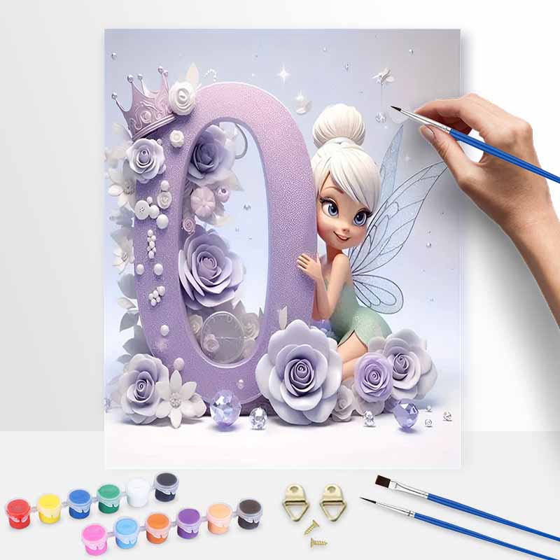 Disney Oil Paint Art Painting Kit Tinkerbell Flowers Home Wall Decor