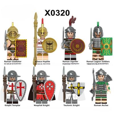 Single Sell Medieval Time Knight Warrior Roman Soldier Helmet Building Blocks Figures Accessories Toys for Children XH1768-1775