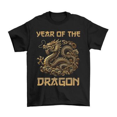 Maglietta Anno del Drago Cinese 2024 Adulti Bambini Neonato Cotone