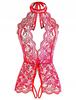 Sexy Lingerie Set With Lace And Hole Bodystocking Pink S
