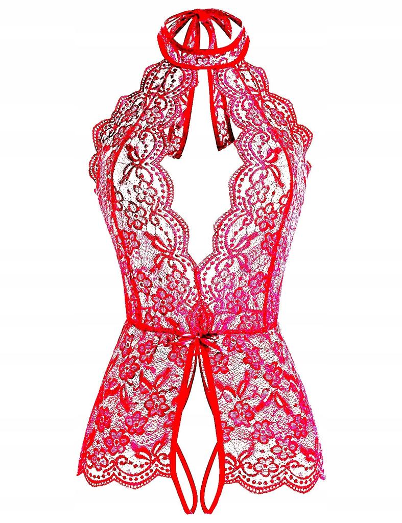 Sexy Lingerie Set With Lace And Hole Bodystocking Pink S