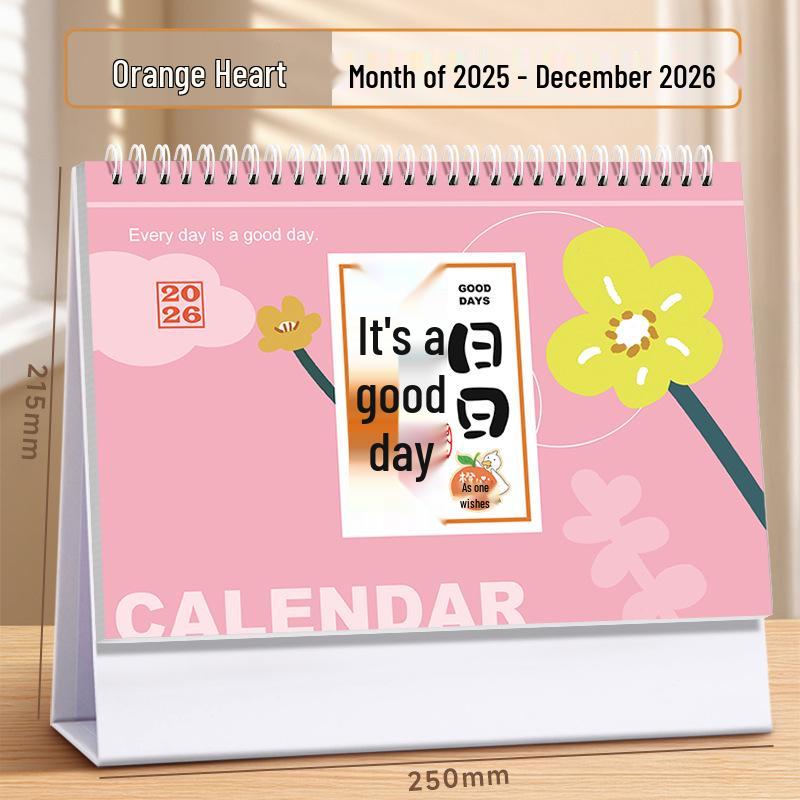 2026 Year of the Horse Customizable Thick Paper Table Calendar - Office Desktop Ornament with Company Logo Printing Available