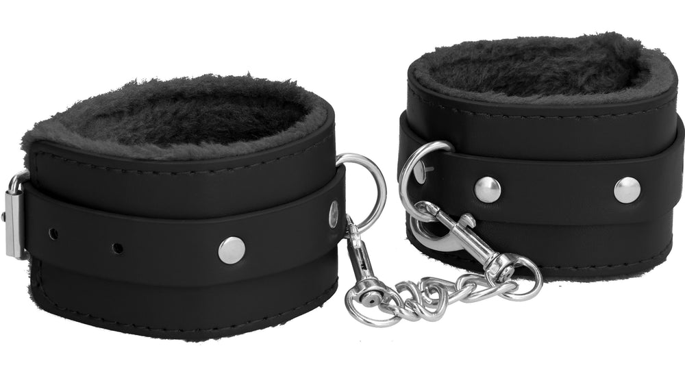 Menottes de poignet Plush Noir - Ouch! - Menottes