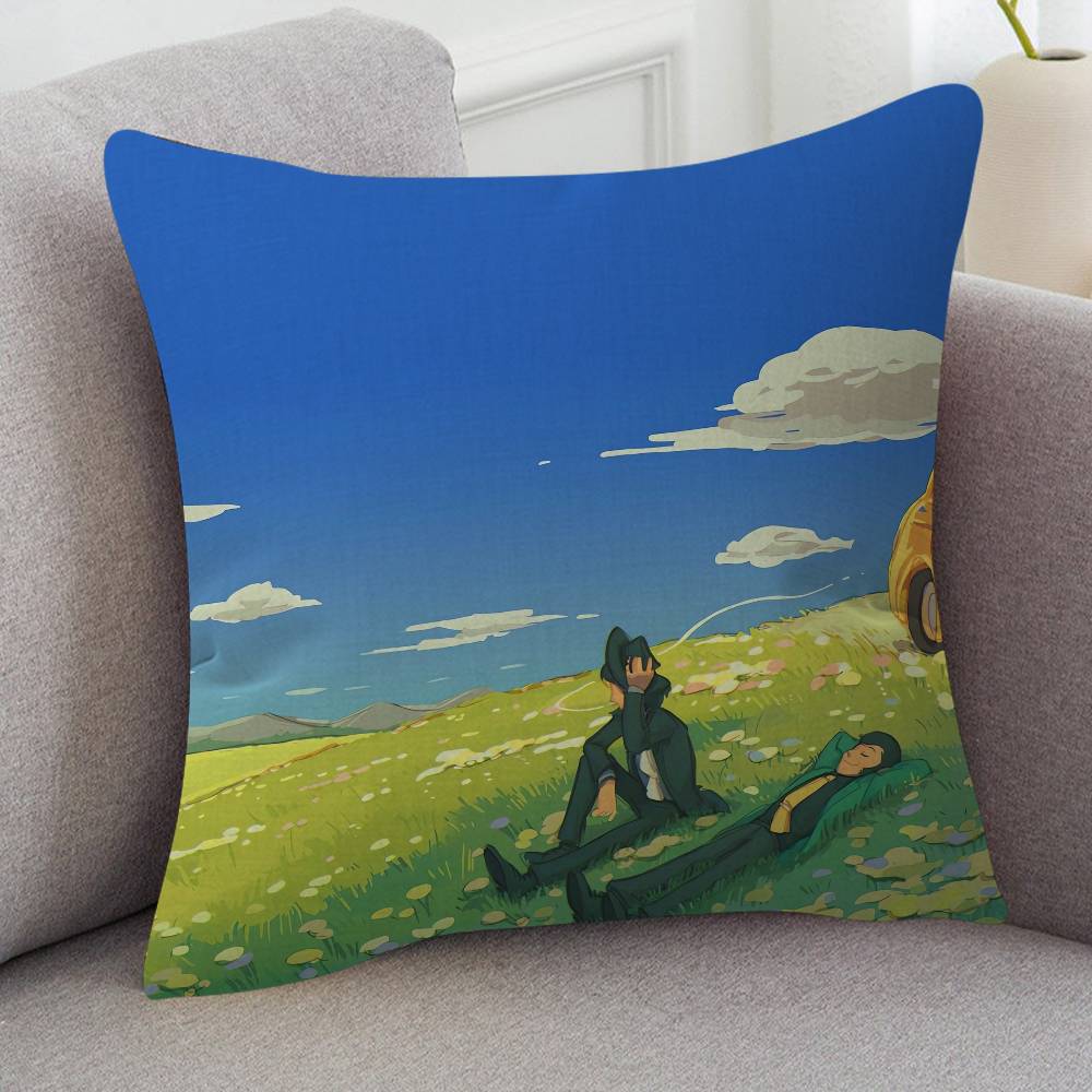 Anime Lupin The Third Soft Comfortable Pillow Case Cartoon For Sofa Living Cat Room Home Office Retro Decor Protective Cover