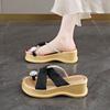 Fashion CRLAYDK Slide Sandals for Women Strap Ladies Flip Flops Platform Walking Wedge Rhinestone Beach Open Toe Vacation Slippers