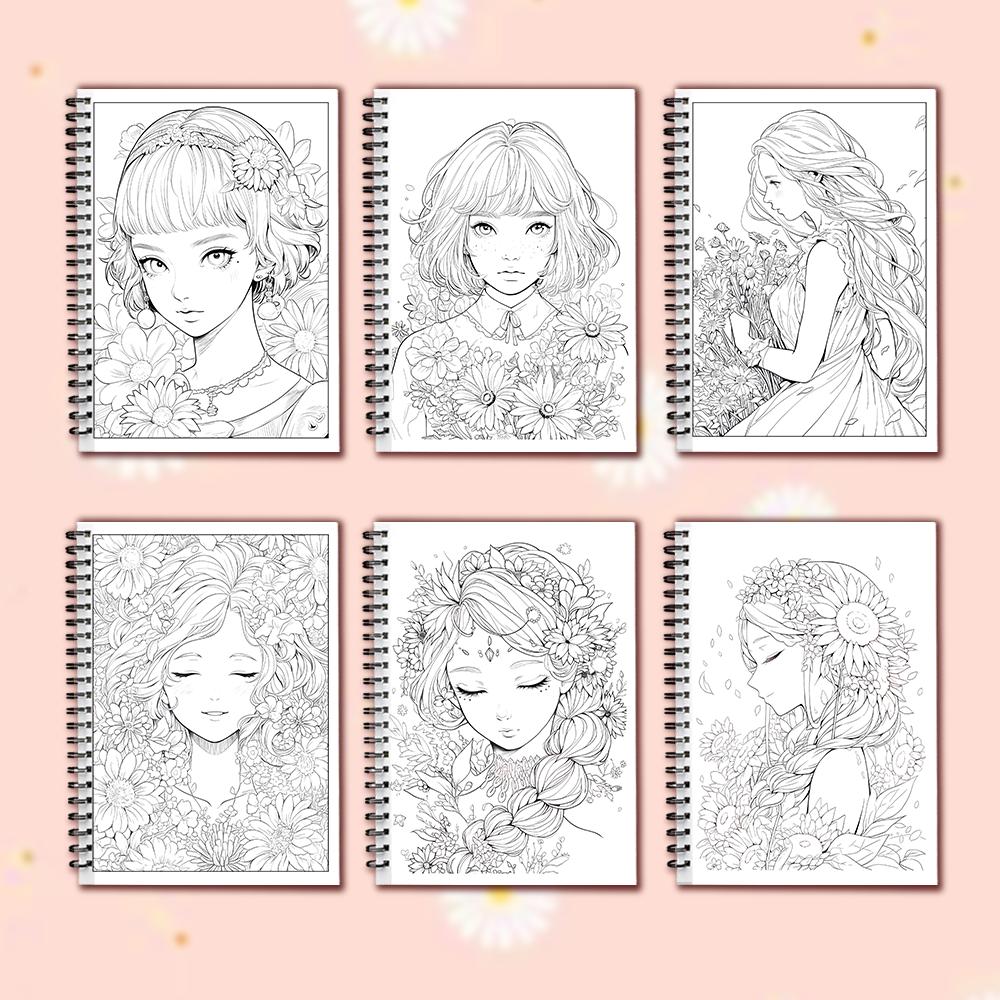 Spiral Coloring Book -30 Sheets Adult Coloring Book, 11.2 X 8.3 Inches, 100g Thick Paper, Drawing Book, Homecoming Holiday Gift