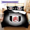 Fulham F.C Teppichmuster Bettwäsche Steppdecke Set Bettbezug Kissenbezug Heimdekoration Geburtstagsgeschenk (1 Bettbezug + 2 Kissenbezüge, ohne Füllung)