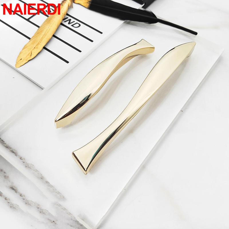NAIERDI Bright Gold Cabinet Handles Fish Solid Drawer Knobs Zinc Alloy Kitchen Cupboard Door Pulls Furniture Handle Hardware