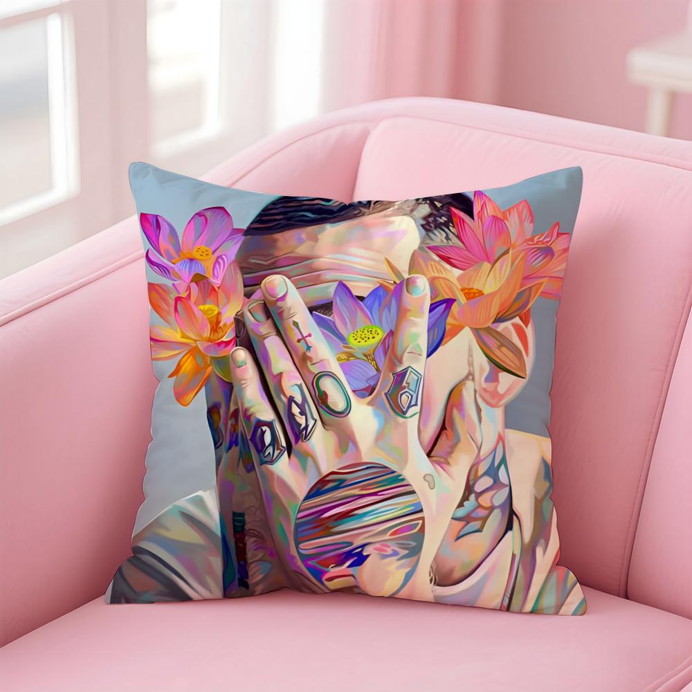 singer Mac MillerM Cushion Cover Pillowcase Short Plush Invisible zipper Room Sofa Cushion Cover