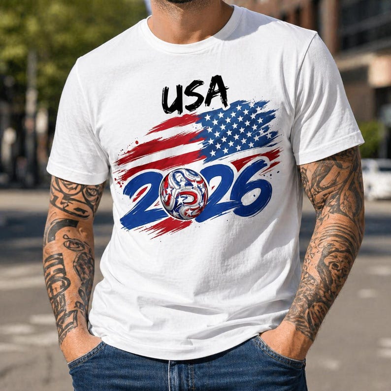 USA World Cup 2026 Shirt, American Flag Soccer Tee, USA Soccer Fan T Shirt, 2026 Soccer Shirt, Football Fan Gift, Patriotic Sports Shirt M