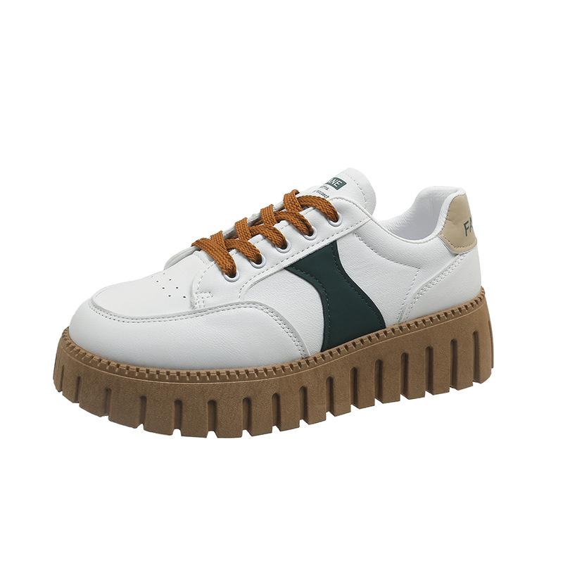 

Little white shoes women s 2025 spring new student Korean version ins trendy versatile thick baseplate shoes spring and autumn casual shoes women 35 зелёный