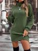 Autumn Winter Wool Dress High Neck Loose Casual Knit Dress Luxurious Relaxed-fit Slimming and Versatile Top